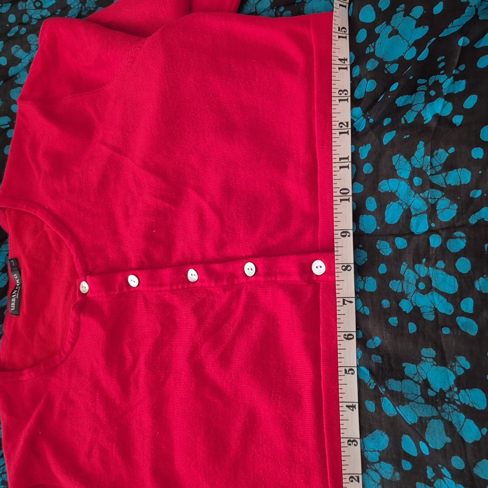 Red Button-Up Cardigan - Picture 11 of 12